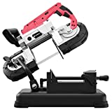 Anbull Portable Band Saw with Upgraded Removable Alloy Steel Base, 45°-90° Metal Cutting, 10A 1100W Motor, 5-inch Deep Cut, with .025-by-44-7/8-Inch 14 TPI Saw Blade and Led Spotlight