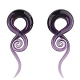 2Pcs Purple Ear Glass Spiral Tapers Plugs Tunnels Expander Gauges Stretching Body Piercings Jewelry (1/2'(12mm))