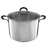 Large Stock Pot-Stainless Steel Pot with Lid-Compatible with Electric, Gas, Induction or Gas Cooktops-12-Quart Capacity Cookware by Classic Cuisine