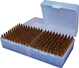 MTM Ammo Box 200 Round Flip-Top 223 204 Ruger 6x47, Clear Blue (RS200-24)
