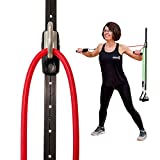 Myosource Space Saver Gym Resistance Bands Exercise Equipment for at Home Fitness Workout | Resistance Band Wall Anchor with 1 Rail and 1 Rail Car (1 Rail 1 Car (No Resistance Bands))