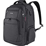 KROSER Travel Laptop Backpack 17.3 Inch Large Computer Backpack Water-Repellent School Daypack with USB Charging Port & Headphone Interface RFID Pockets for Work/Business/College/Men/Women