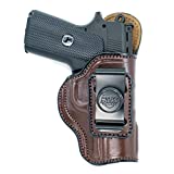 Maxx Carry Inside The Waistband Leather Holster for Kimber 1911 3'. IWB Holster with Clip Conceal Carry. Brown Right Hand.