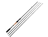 Entsport 2-Piece Casting Rod Baitcasting Pole Bass Fishing Rod (Casting Rod with 3 Top Pieces, 7-Feet)