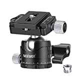 NEEWER Professional 28mm Low Profile Tripod Ball Head 360° Panoramic Rotating & 2 Lock knobs, 1/4' Arca Type QR Plate and Bubble Level for DSLR Camera Tripod Monopod Slider, Max Load 11lb/5kg