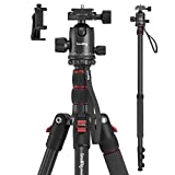 SmallRig 71' Camera Tripod, Foldable Aluminum Tripod & Monopod, 360°Ball Head Detachable, Payload 33lb, Adjustable Height from 16' to 71' for Camera, Phone-3935