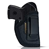 IWB Gun Holster by Houston - ECO Leather Concealed Carry Soft Material - Suede Interior - Fits: Small 380 with Small Laser, SIG P238, Keltec with Small Laser, Diamond Back, Small 25 & 22 Cal (Right)