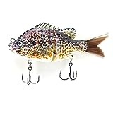 ODS Glide Bait Bionic Jointed Artificial Swimbait with Fiber Tail Bluegill Sunfish (Color 01)