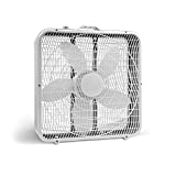 Comfort Zone CZ200A 20' 3-Speed Box Fan with Carry Handle for Full-Force Air Circulation