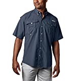 Columbia Men's Bahama II UPF 30 Short Sleeve PFG Fishing Shirt, Collegiate Navy, Medium