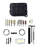 All-in-One Ultimate Rifle, Shotgun and Pistol Professional Tactical Cleaning Kit for 9mm Handgun, 357 Magnums, .38 Special, 40 to 45 Caliber Pistol, .22LR, .223, .257, 5.56mm Rifle with Molle Pouch