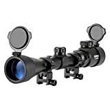 OMMO 3-9X40 Rifle Scope, Red Green Illuminated Optical Mil-Dot Rifle Scopes for Training, with Flip-Open Covers……