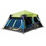Coleman Camping Tent | Dark Room Cabin Tent with Instant Setup, Green/Black/Teal, 10 Person