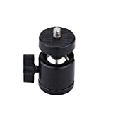 AKOAK 1/4' Swivel Mini Ball Head Screw Tripod Mount for DSLR Camera Camcorder Light Bracket, Pack of 1