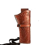 Hulara Tooled Leather Western Gun Holster Heritage 22 Holster .38 .44 .45 .357 .358 Cowboy Holsters for Revolvers 4' to 8' Heritage Rough Rider Leather Holster