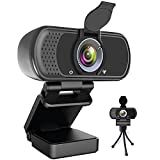 HZQDLN Webcam HD 1080P,Webcam with Microphone, USB Desktop Laptop Camera with 110 Degree Widescreen,Stream Webcam for Calling, Recording,Conferencing, Gaming,Webcam with Privacy Shutter and Tripod