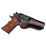 The Defender Leather IWB Holster - Fits Most 1911 Style Handguns - Kimber - Colt - S & W - Sig Sauer - Remington - Ruger & More - Made in USA - Brown Right Handed