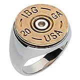 Americana Sterling Silver and Bronze 20 Gauge Shotgun Shell Ring Finger Size 11