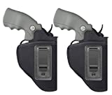 Anjilu 2-Pack Revolver Holster Carry Inside or Outside The Waistband | Fits Most J Frame Revolvers/Ruger LCR/Smith & Wesson Body Guard/Taurus/Charter/Most .38 Special Type Guns
