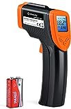 Etekcity Infrared Thermometer Upgrade 1080 (Not for Human) Temperature Gun Non-Contact Digital Lasergrip-58℉~1022℉ (-50℃～550℃)with Adjustable Emissivity & Max Measure, Orange and Black
