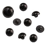 200 Pcs Black Safety Eyes Buttons Plastic Solid Mushroom Beads DIY Sewing Crafting Buttons for Puppet Bear Doll Animal Stuffed Toys (10 MM)