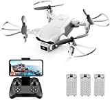 4DV9 Mini Drone for Kids with 720P HD Camera FPV Live Video RC Quadcopter Helicopter for Adults beginners Toys Gifts,Altitude Hold, Waypoints Functions,One Key Start,3D Flips,3 Batteries ,Gray。