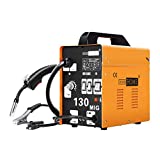 VIVOHOME MIG Welder 130 Flux Core Wire Automatic Feed Welding Machine Portable No Gas 110V 120V AC DIY Home Welder w/Free Mask Yellow