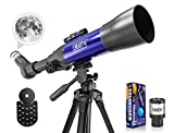Emarth Interstellar Telescope 70mm Aperture 500mm AZ Mount Astronomical Refractor Telesocpe for Beginners Adults, Scope with Tripod, Phone Adapter, Star Finder, Kids Gift, Blue