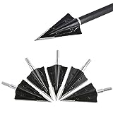 ZSHJGJR Archery Flat Broadheads 2 Blade Fixed Traditional Hunting Arrowhead 125grain Arrow Tips for Target Hunting Shooting 6/12 Pack (12pcs)