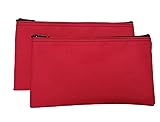 Cardinal bag supplies Travel Zipper Bags 11 x 6 inches Small Compact Portable Red Zippered Cloth Pouches 2 Pack CW