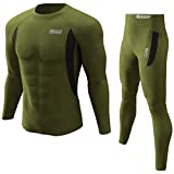 Thermal Underwear for Men, Fleece Lined Base Layer Top & Bottom Set Insulated Long Johns for Cold Weather Hunting