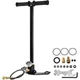 Wineel High Pressure Hand Pump 3 Stage, Pcp Hand Pump 4500Psi, Airgun Pcp Pump Stainless Steel Filling Stirrup Pump (Black)