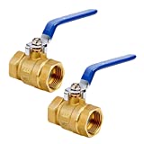 3/4' NPT 2PCS Lead Free Full Port Forged Brass Ball Valve, Full Port Heavy Duty Brass Ball Valve Shut Off Switch for Water and Oil