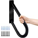 Tocretoare Handrails for Outdoor Steps, 20' Wall Mount Hand Railings for Stairs Outdoor, Non-Slip Porch Railing U Shape Stair Handrails for 1-3 Steps Outdoor Garage