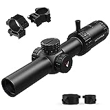 VICTOPTICS S6 1-6X24 30mm Monotube SFP 5 Levels Red & Green Illumination LPVO Matte Black Edge-to-Edge Image Rifle Scope with Zero Reset & Turret Lock for Hunting Shooting Compact Airsoft Rifle Scope