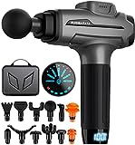 Massage Gun - Percussion Muscle Massage Gun for Athletes, Super Quiet Portable Electric Sport Massager, Handheld Deep Tissue Massager of Y8 Pro Max (Gray)