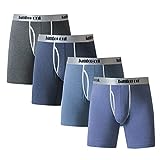 BAMBOO COOL Man Underwear Breathable Men's Boxer Briefs Soft Bamboo Viscose Trunks Boxers for Men 4 Pack