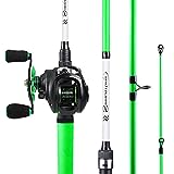 Sougayilang Fishing Rod and Reel Combo, Medium Fishing Pole with Spinning Reel, Baitcaster Combo, SuperPolymer Handle-6ft with Left Handle Reel