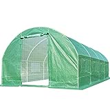 Quictent 2 Mesh Doors 20 Stakes Easy Setup 20 x 10 x 6.6 ft Portable Greenhouse Large Walk-in Green Garden Hot House + 2 Doors Flow-Through Ventilation