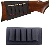 ACEXIER Rifle Hunting Tactical Shotgun Pouches 5 Butt Cartridges Stock Shell Holder Elastic Fabric Ammunition Carrier Pouch