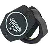 BelOMO Jewelers Loupe 10x Triplet Magnifier 21mm (.85'). Optical Glass with Anti-Reflection Coating for a Bright, Clear and Color Correct View. Foldable Loupe for Gems, Jewelry, Coins and Trichomes