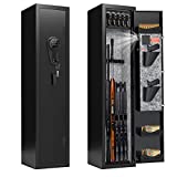 KAER Rifle Safe,Gun Safes for Home Rifle and Pistols,3-5 Gun Safes for Rifles and Shotguns with/Without Scope Long Gun Cabinet with Removable Gun Rack and Shelf,(Keypad Lock 55.12'' x 12.6' x 9.84'')