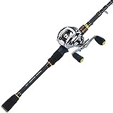 Sougayilang Baitcaster Fishing Rod and Reel Combo, Ultra Light Baitcasting Fishing Reel for Travel Saltwater Freshwater and Beginner-5.9FT Rod and Right Hand Reel