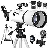 Quintessy Telescope | Telescope for Adults | Upgraded 500 x 70mm Astronomical Refractor | Perfect Astronomy Gifts | Carrying Bag | Phone Adaptor & Bluetooth Controller | No Tools Required
