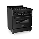 ZLINE 30' 4.0 cu. ft. Dual Fuel Range with Gas Stove and Electric Oven in Black Stainless Steel (RAB-30)