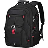 Laptop Backpack 17 Inch Waterproof Extra Large TSA Travel Backpack Anti Theft College Business Mens Backpacks with USB Charging Port 17.3 Gaming Computer Backpack for Women Men Black 45L