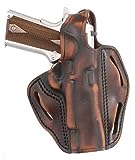 1791 Gunleather 1911 Holster - Thumb Break Leather Holster - Cocked and Locked Carry - Right Hand OWB Holster for Belts - Fit 4' and 5' Barrels (Vintage)