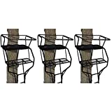 Big Game Guardian DXT High Quality Lightweight Portable 2 Person Hunting Outside Tree Ladder Stand, 18 Foot Tall Climbing System (3 Pack)
