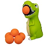 Hog Wild T-Rex Dinosaur Popper Toy - Pop Foam Balls Up to 20 Feet - 6 Balls Included - Age 4+