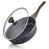 SENSARTE Nonstick Deep Frying Pan Skillet, 12-inch Saute Pan with Lid, Stay-cool Handle, Chef Pan Healthy Stone Cookware Cooking Pan, Induction Compatible, PFOA Free